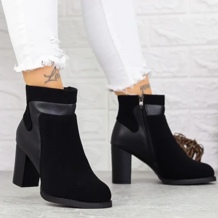 Botine Dama cu Toc gros 2MX378 Negru » Reina.Ro