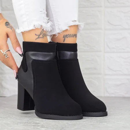 Botine Dama cu Toc gros 2MX378 Negru » Reina.Ro