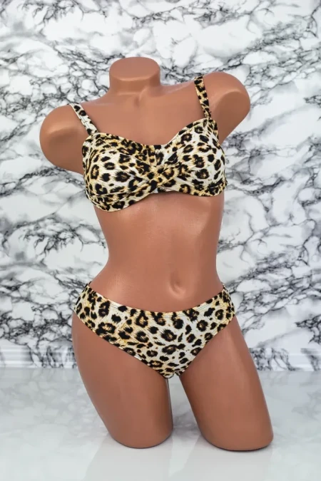 Costum de Baie Dama 2 piese L26 Leopard Bej » Reina.Ro