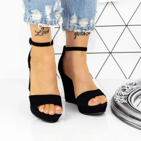 Sandale Dama cu Platforma 2HXS23 Negru » Reina.Ro