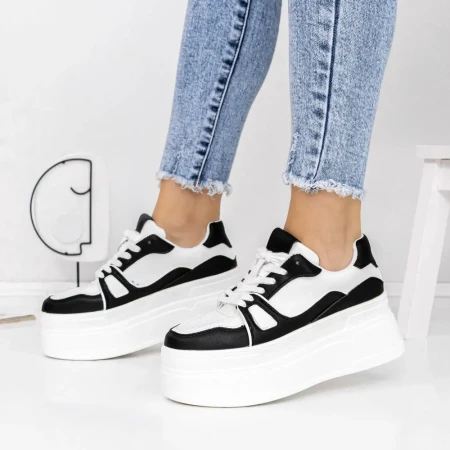 Pantofi Sport Dama cu Platforma 3WL70 Negru » Reina.Ro