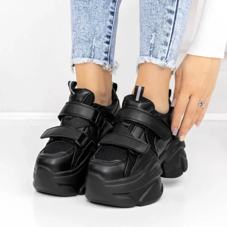 Pantofi Sport Dama cu Platforma 3WL71 Negru » Reina.Ro