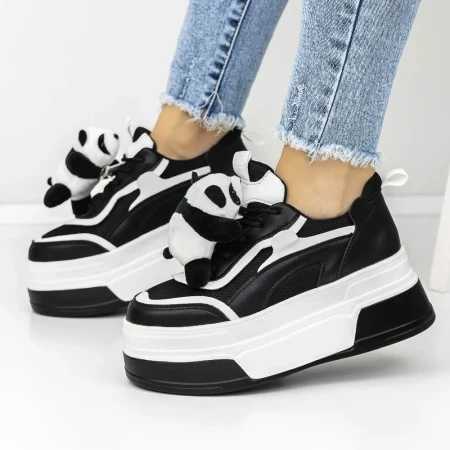 Pantofi Sport Dama cu Platforma 3WL170 Negru » Reina.Ro
