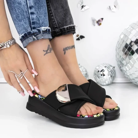 Papuci Dama cu Platforma 3HXS80 Negru » Reina.Ro