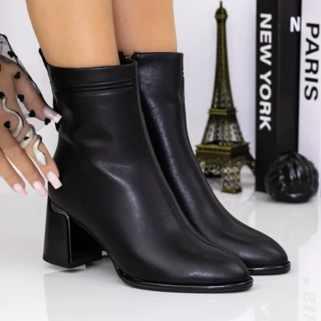 Botine Dama cu Toc gros 3AD2 Negru | Mei » Reina.Ro