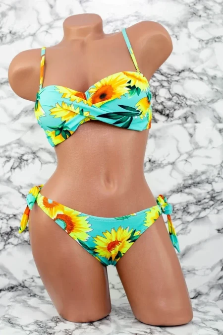 Costum de Baie Dama 3 Piese A2046-2 Turcoaz » Reina.Ro