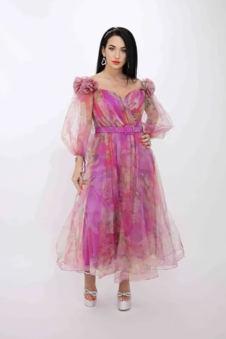 Rochie Dama R2067 Fucsia » Reina.Ro
