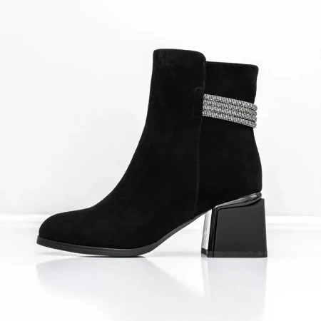 Botine Dama cu toc gros K577-37B Negru » Reina.Ro