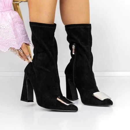 Botine Dama cu Toc gros 3KV21 Negru » Reina.Ro