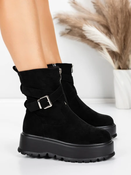 Ghete Dama cu Platforma 5W83 BLACK | MEI