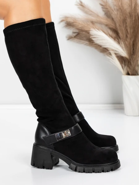 Cizme Dama cu Toc 57WL7 BLACK | MEI