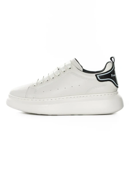 Pantofi Sport Barbati din piele naturala 3221 Alb-Negru ... » Reina.Ro